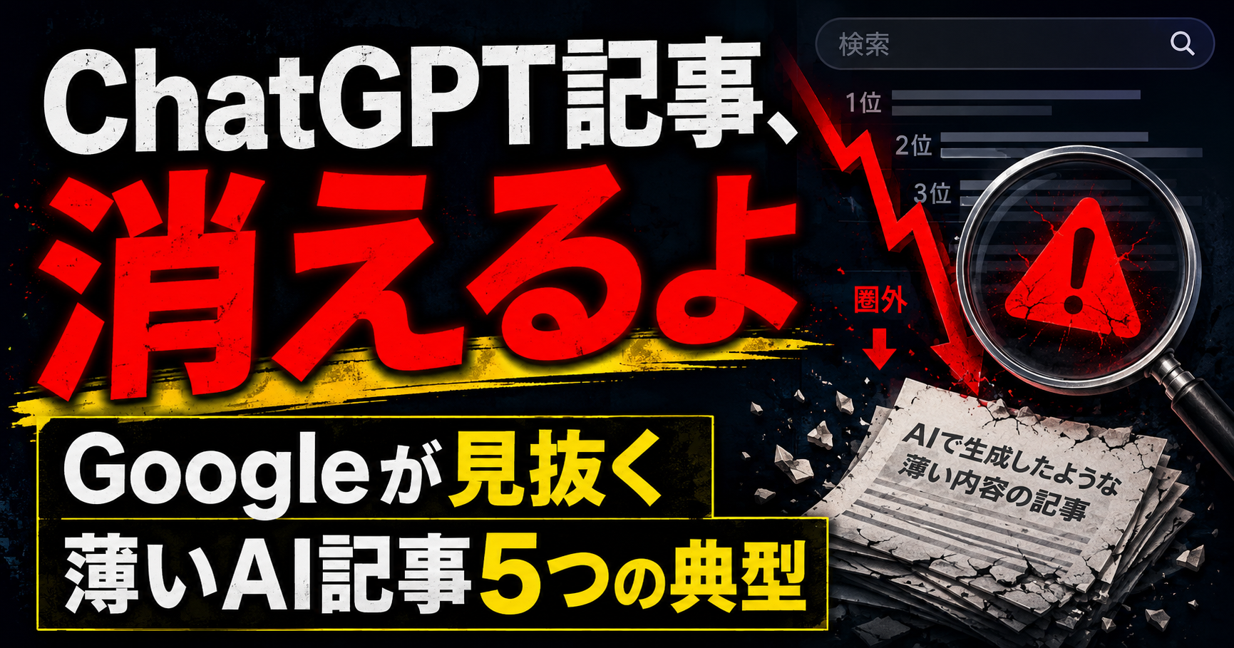 ChatGPT記事、消えるよ Googleが見抜く薄いAI記事5つの典型